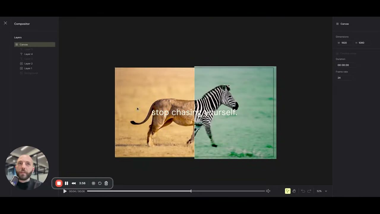 Compositor edit 모드 진입·layer 이동