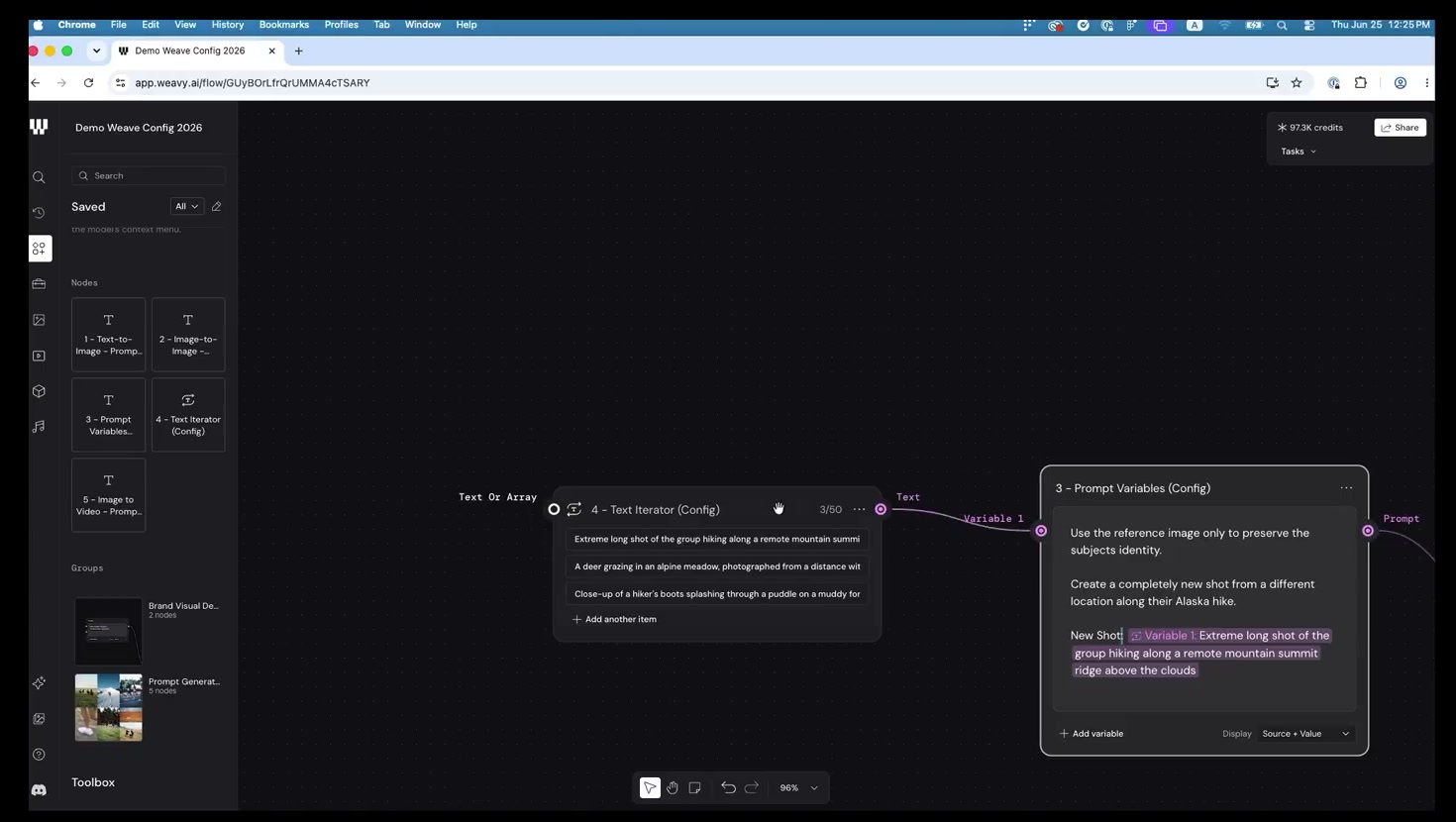 Text Iterator — 항목 리스트 연결