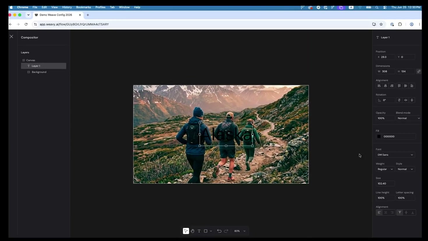 Compositor — 이미지 위 텍스트 오버레이