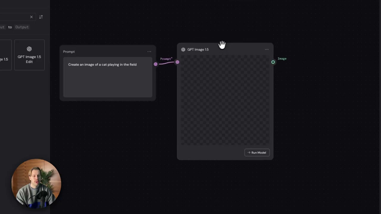 prompt를 GPT image 1.5 생성 노드에 연결
