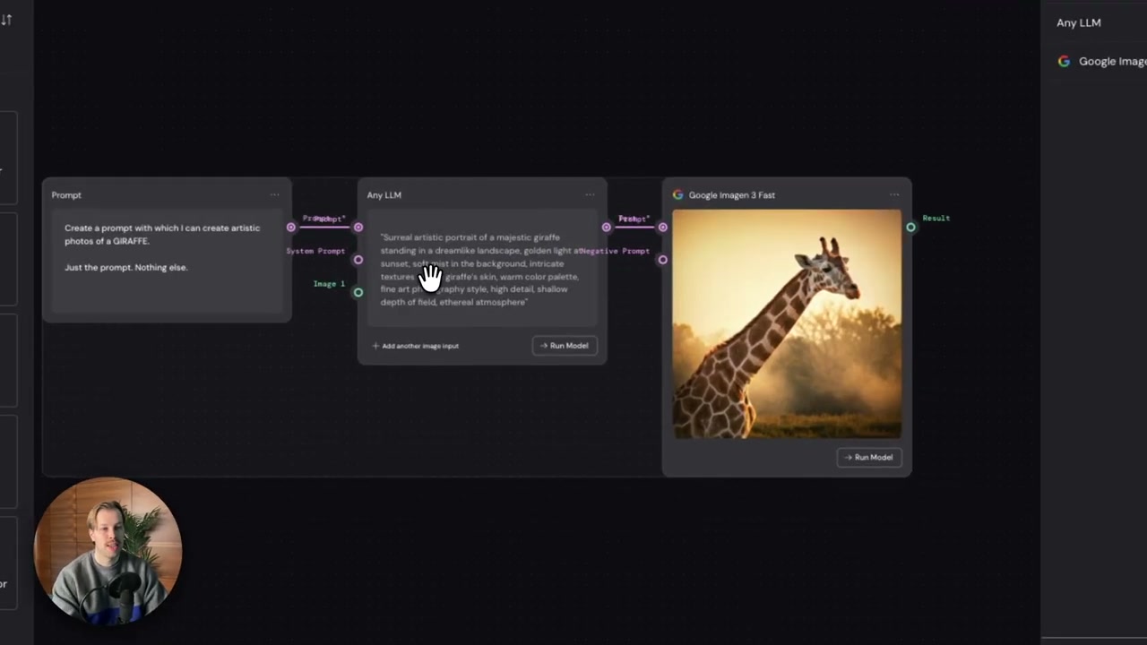 cat을 giraffe로 바꿔 run selected 재실행